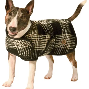 CHILLY DOG | Black & White Plaid Coat