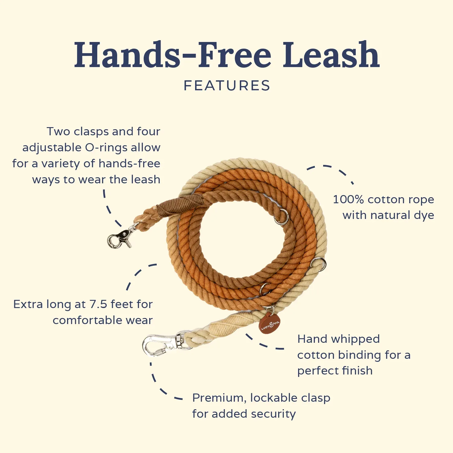 Chocolate Meadows Hands-Free Rope Leash - Image 2