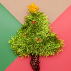 Christmas Tree Crochet Squeaky Dog Toy