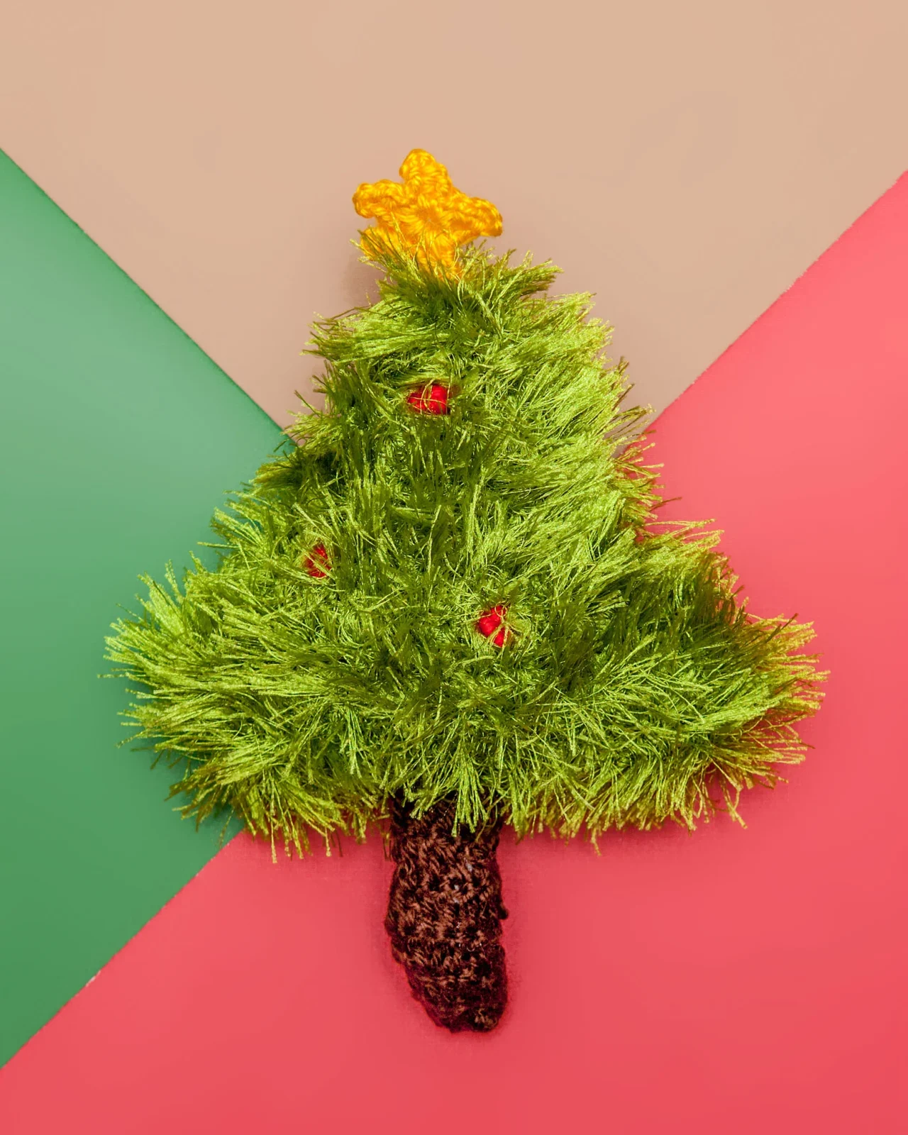 Christmas Tree Crochet Squeaky Dog Toy