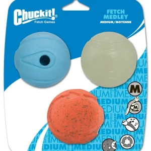 Chuckit! Fetch Medley Balls Assortment Dog Toy Medium 3pk