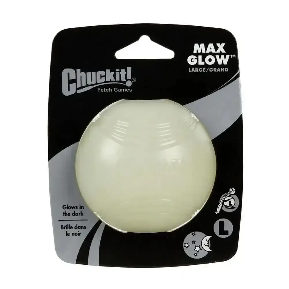 Chuckit!® Max Glow Ball Dog Toys Glow White Color