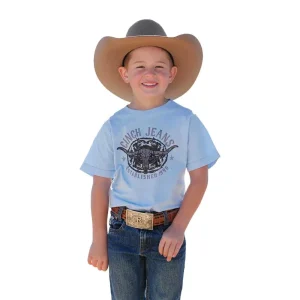Cinch Boy's Blue Steer Head Tee Shirt