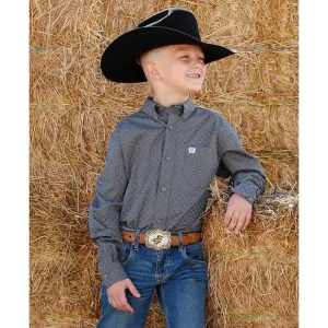 Cinch Boy's Grey Circle Print Shirt
