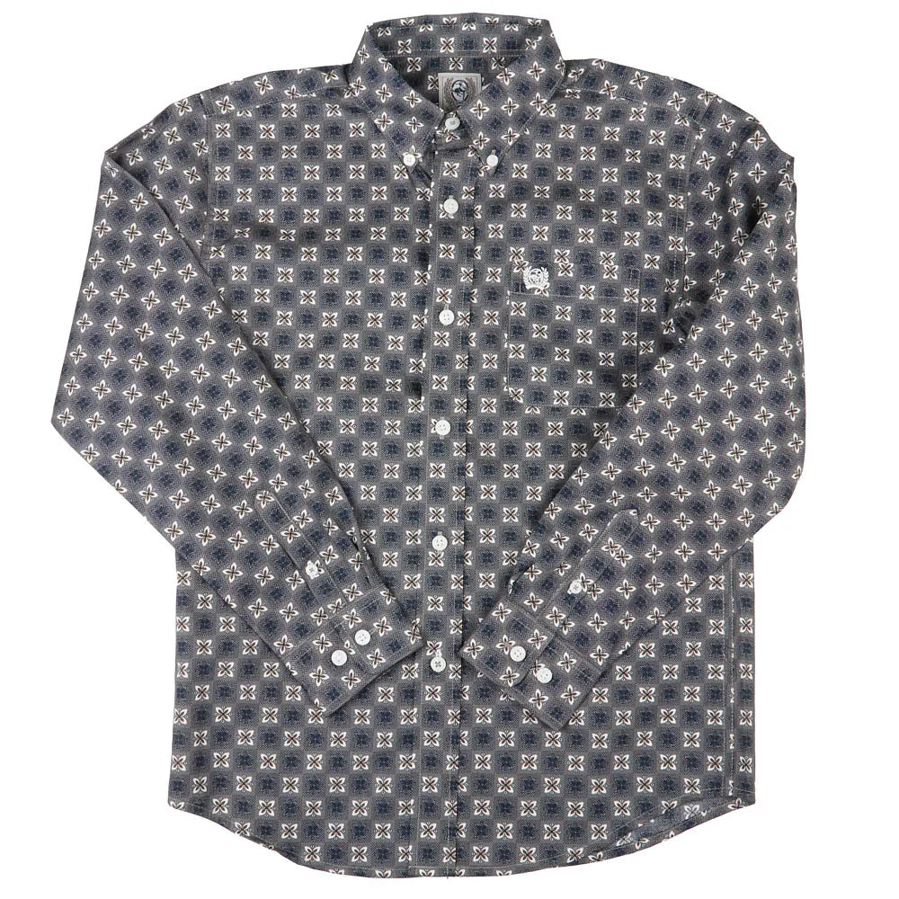 Cinch Boy's Khaki Print Shirt - Image 2