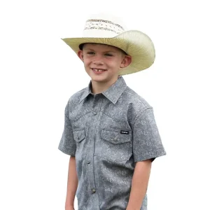 Cinch Boy's Navy Camp Shirt