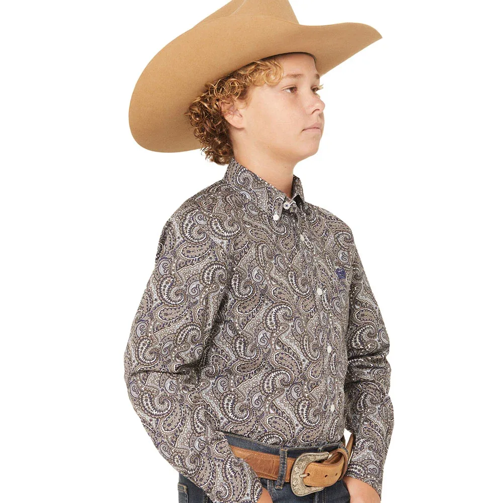 Cinch Boy's Paisley Long Sleeve Button Shirt - Image 2