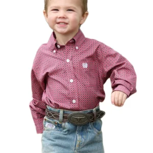 Cinch Boy's Pink Print Shirt