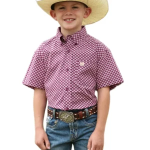 Cinch Boy's Purple Print Shirt