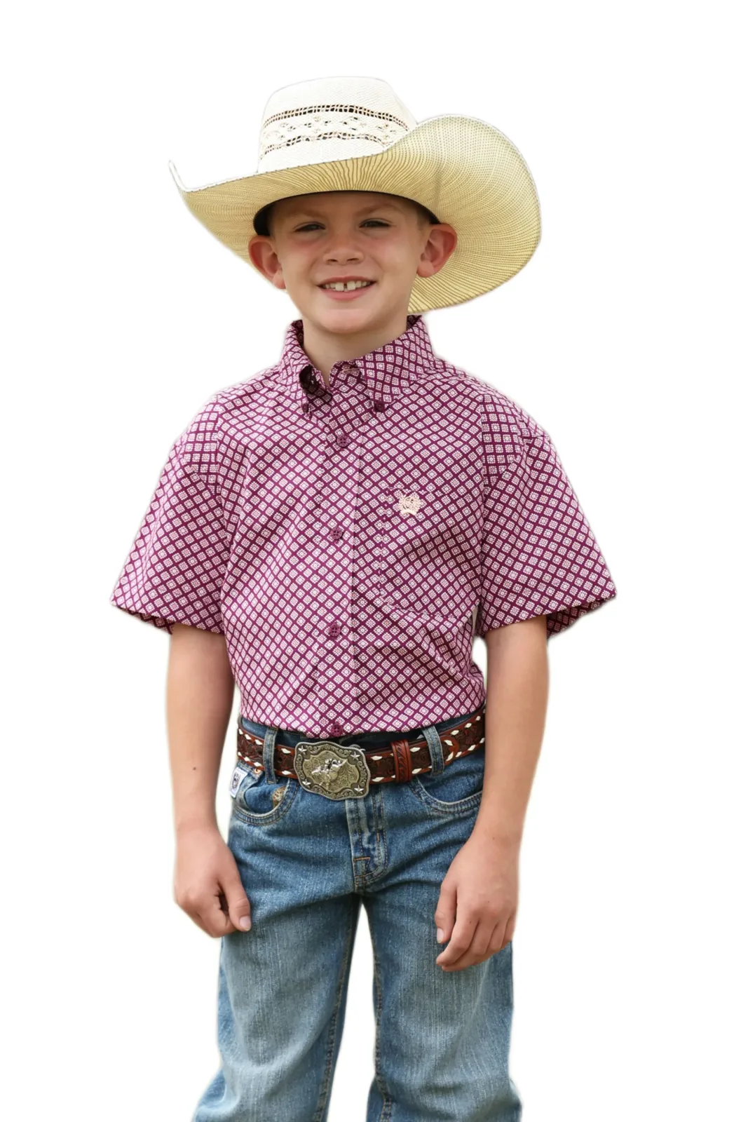 Cinch Boy's Purple Print Shirt