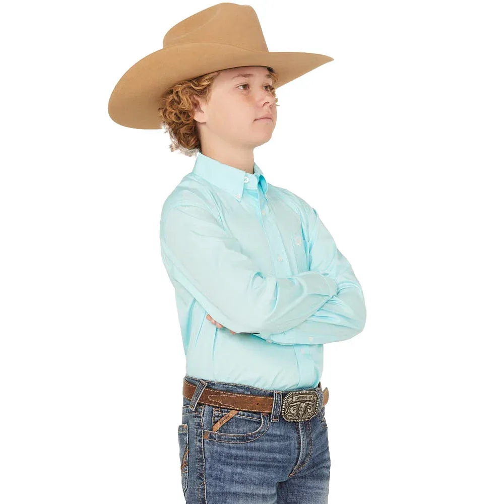 Cinch Boy's Turquoise Long Sleeve Button Shirt - Image 2