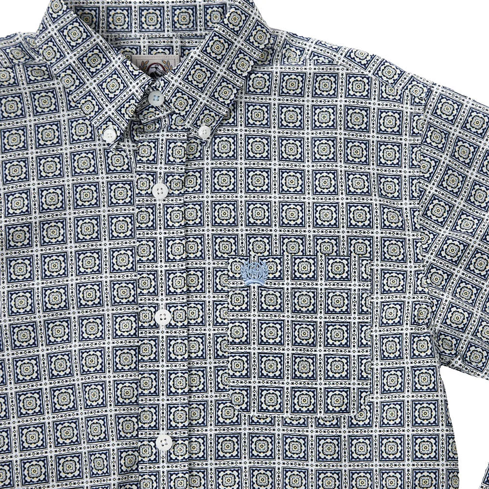 Cinch Boy's White Square Print Shirt - Image 2