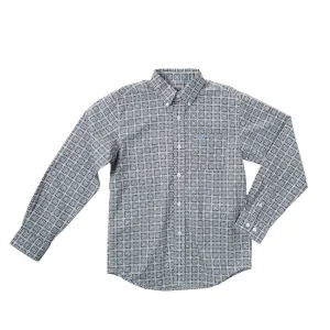 Cinch Boy's White Square Print Shirt