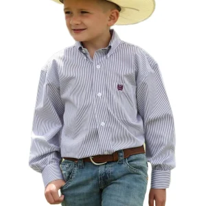 Cinch Boy's White Stripe Shirt