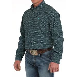 Cinch Mens Black Print Long Sleeve Shirt