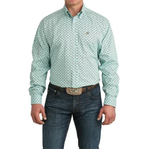 Cinch Men's Blue Geometric Diamond Print