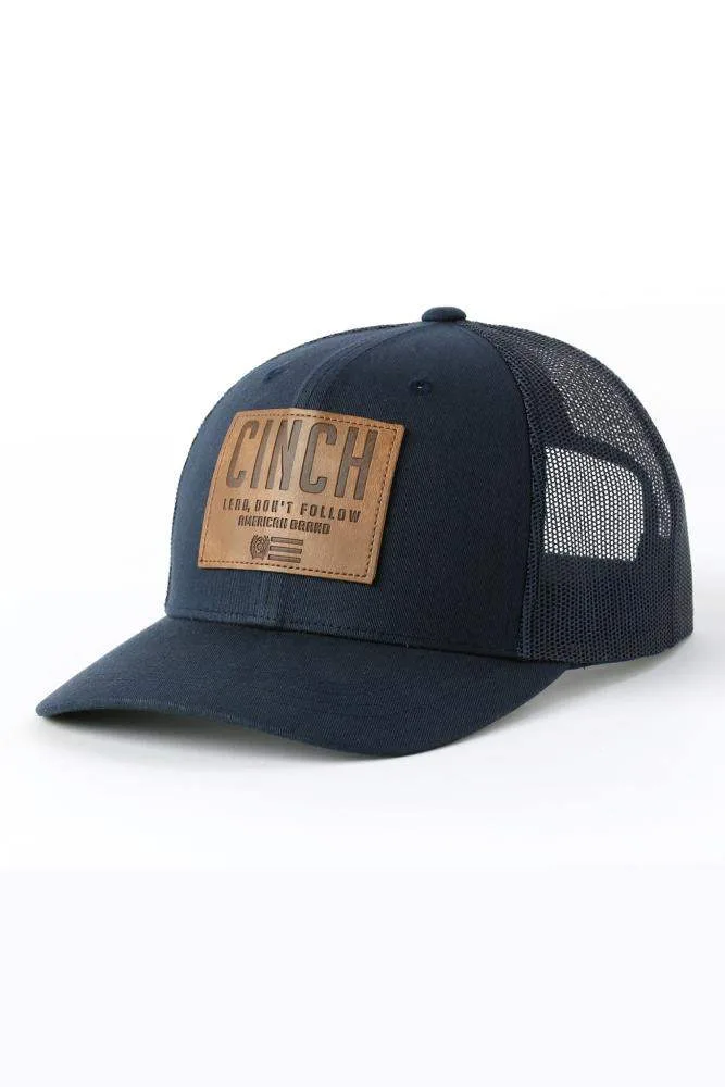 Cinch Men's Denim Leather Patch Cap