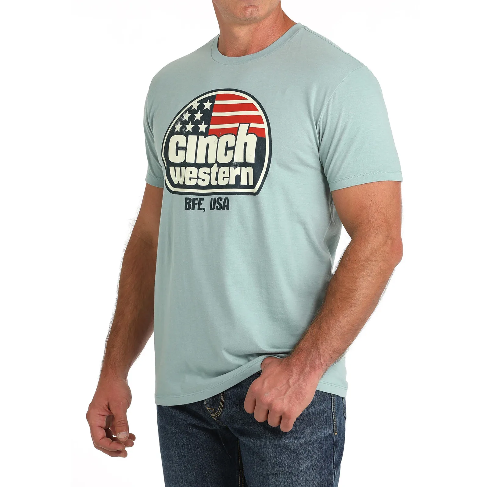 Cinch Men's Green American Flag Tee - Image 2