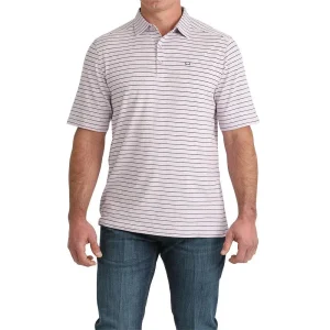 Cinch Men's Lilac Stripe Short Sleeve ArenaFlex Polo