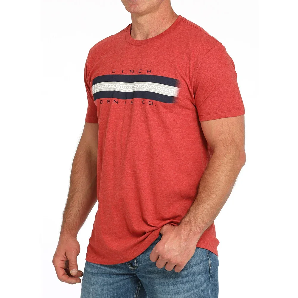 Cinch Men's Red Logo Tee - Image 2