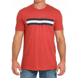 Cinch Men's Red Logo Tee