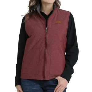 Cinch Women's Burgundy Reversible Vest