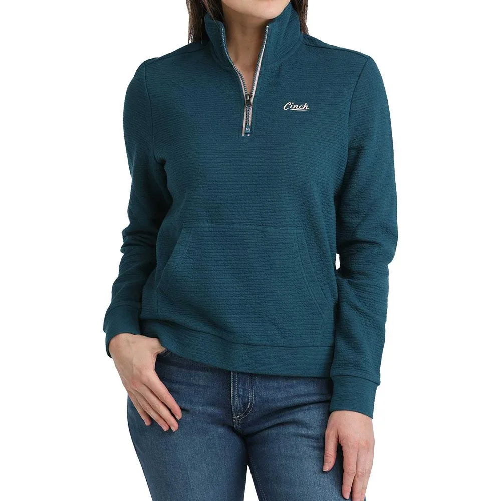 Cinch Women's Teal 1/4 Zip Pullover