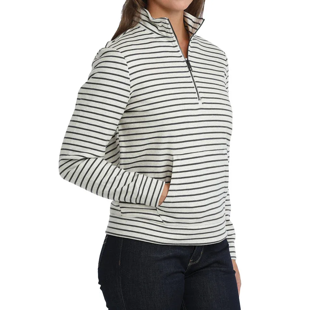 Cinch Women's White & Black Striped Pullover - Image 2