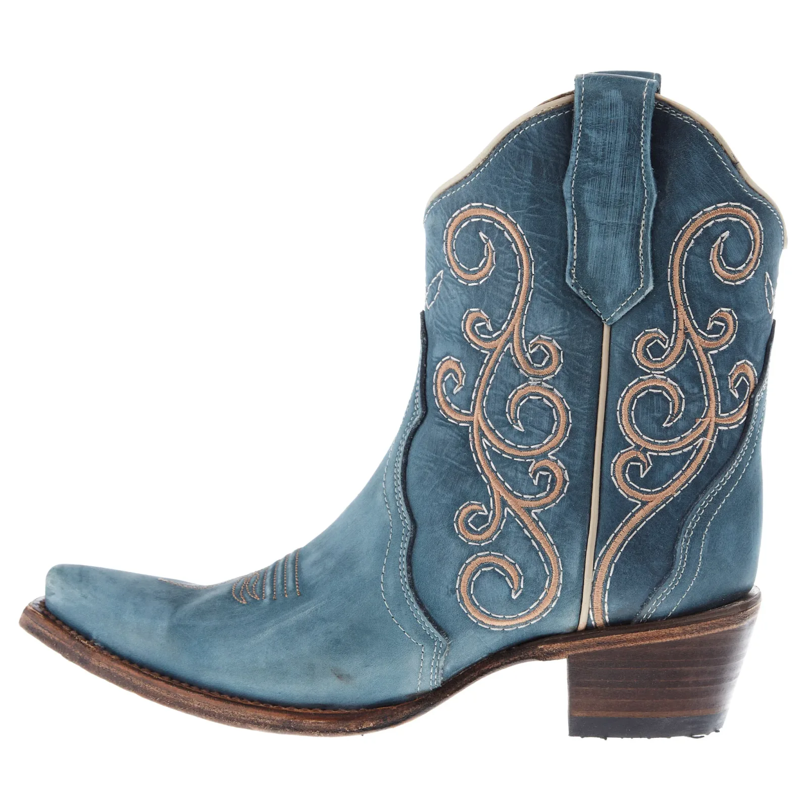 Circle G Women's Distressed Blue Bootie - Image 2