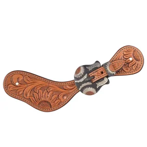Circle Y Saddlery Ladies Copper Sunflower Spur Straps