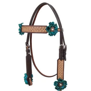 Circle Y Saddlery NRS Exclusive Vintage Turquoise Flower Browband Headstall