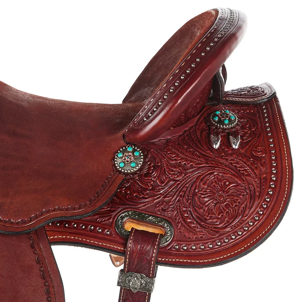 Circle Y Saddlery Ultimate Cash Chestnut 15 Inch Barrel Saddle - Image 2