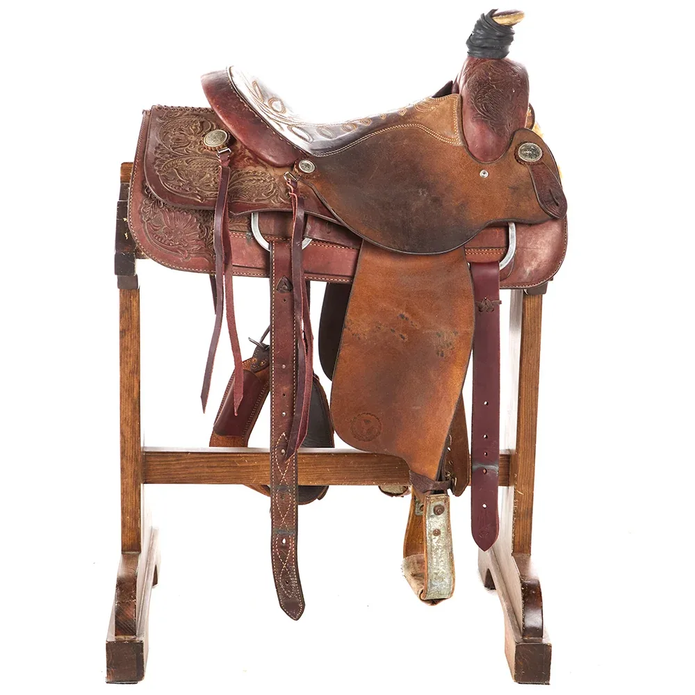 Circle Y Saddlery Used 14.5ïn 1/2 Breed Floral Team Roper - Image 2