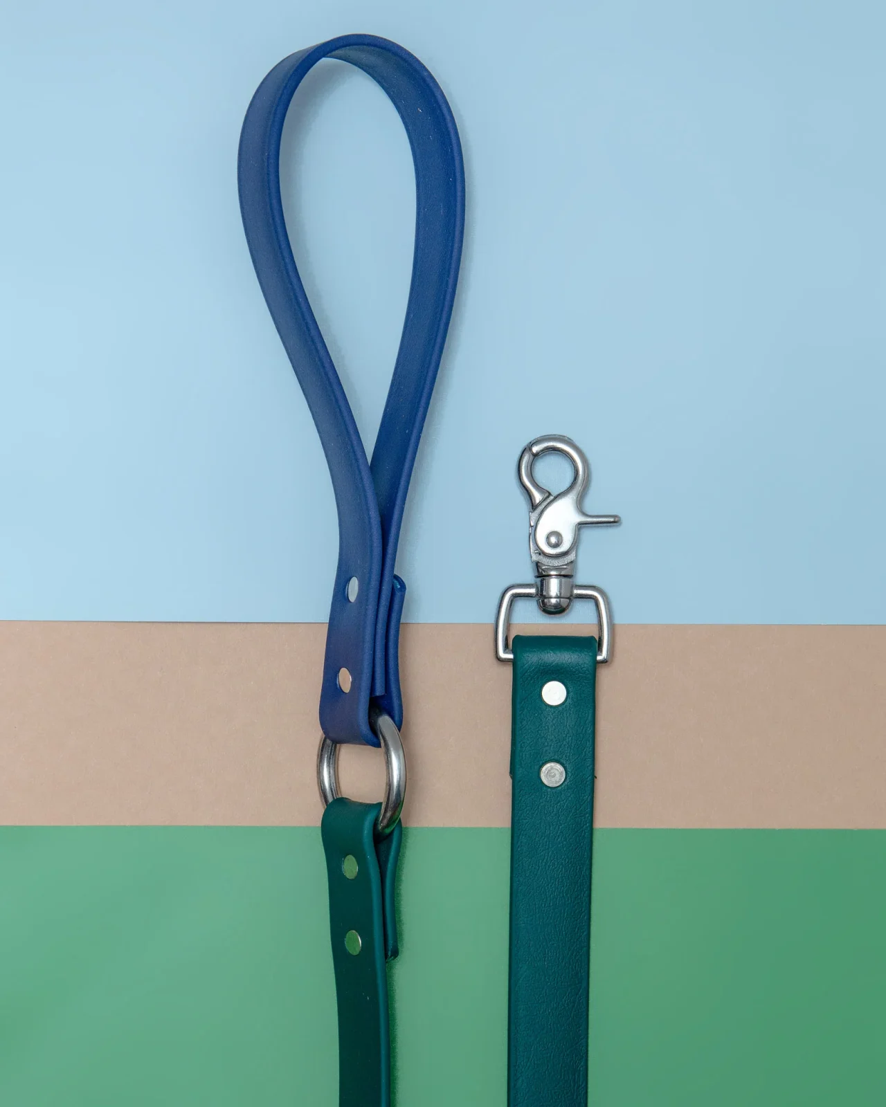 City Leash in Hunter Green & Navy (4 or 6 Foot) (Made in the USA) - Image 2