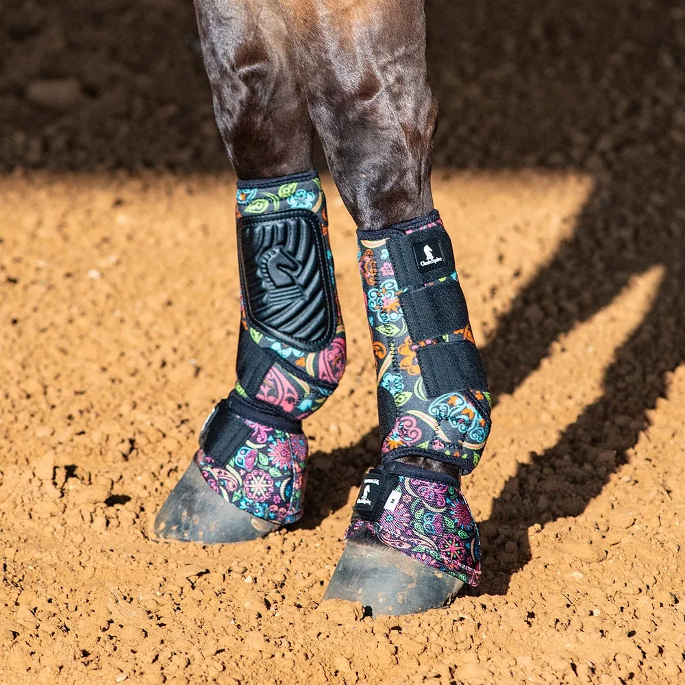 Classic Equine Neon Flower Dyno No Turn Bell Boots - Image 2