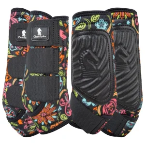 Classic Equine Neon Flower Fit Splint Boots 4 Pack