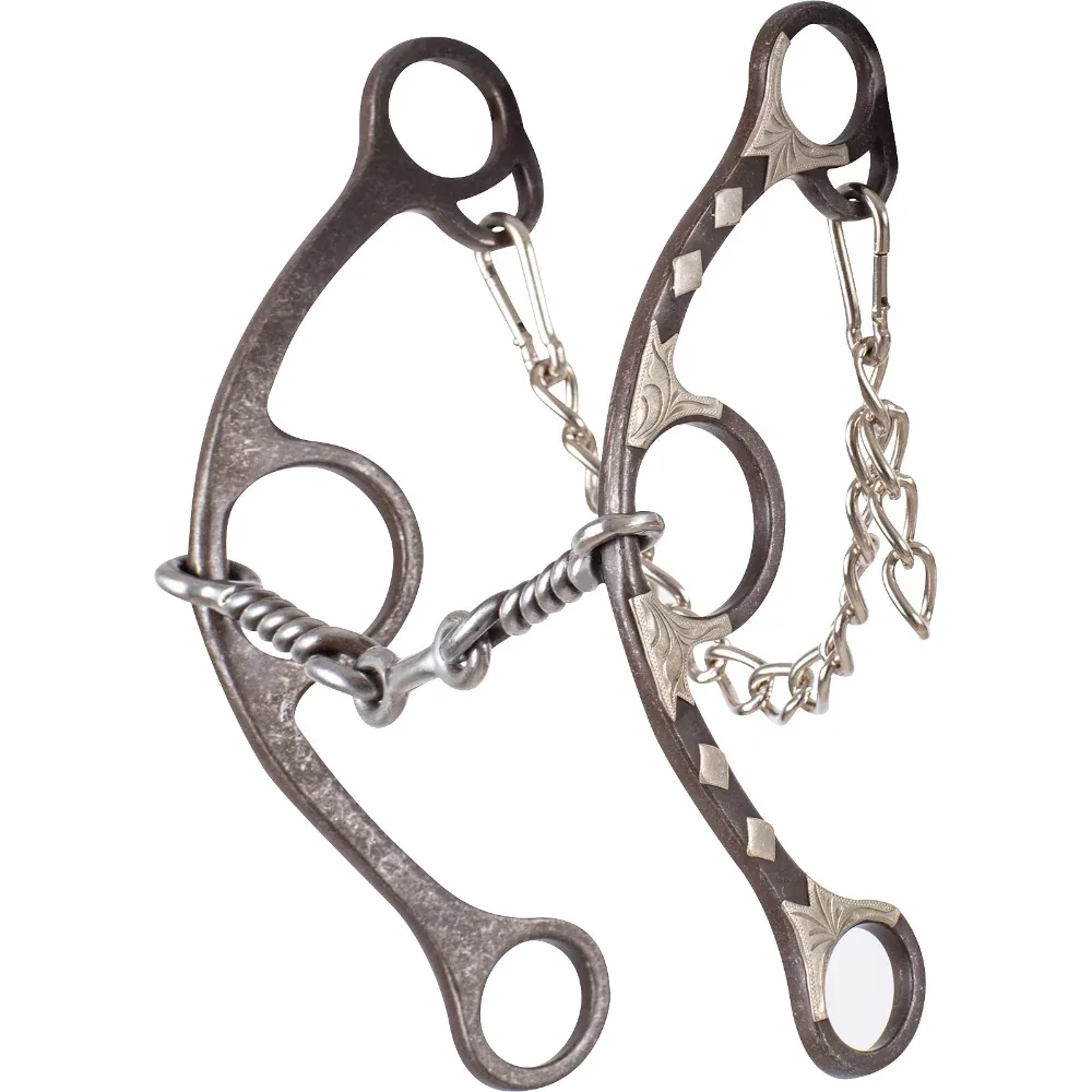 Classic Equine Sherry Cervi Twisted Wire Dog Bone 7 1/2 inch Long Shank Gag Bit