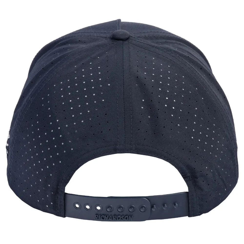 Classic Navy and White Powerline Lite Embroidered Cap - Image 2