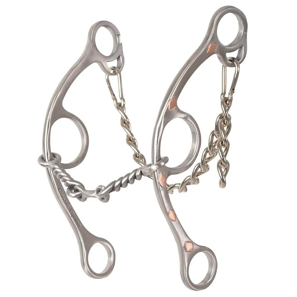 Classic Sherry Cervi Twisted Wire Dogbone Diamond Long Shank Gag Bit
