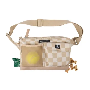 Cleverpup Dog Walk & Train Sling Bag W/ Poop Bag Dispenser, Treat Pocket, and Hidden Squeaker