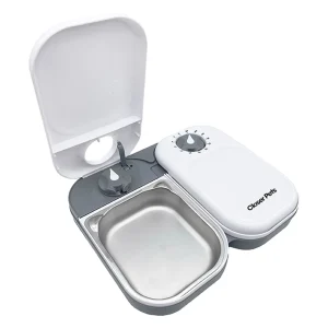 Closer Pets Two-Meal Automatic Pet Feeder with Stainless Steel Bowl Inserts (C200)