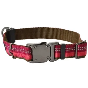 Coastal K9 Explorer 5/8 in Adj Dog Collar Berry Red (10-14 in)