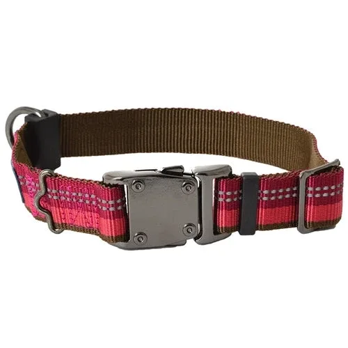 Coastal K9 Explorer 5/8 in Adj Dog Collar Berry Red (10-14 in)
