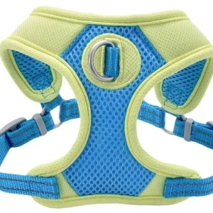 Coastal Pet Pro Reflective Mesh Dog Harness Aqua with Neon Yellow 1" - Medium