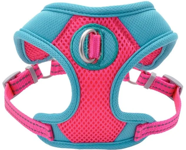 Coastal Pet Pro Reflective Mesh Dog Harness Fuchia with Teal 1" - Medium