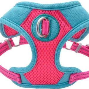 Coastal Pet Pro Reflective Mesh Dog Harness Fuchia with Teal 5/8"