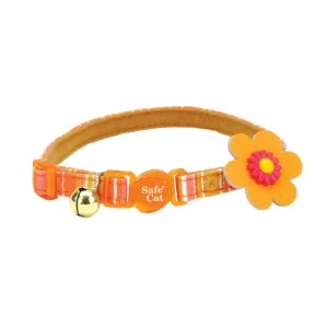 Coastal Products Safe Cat Embellished Fashion Cat Collar Striped, Orange, 12 in