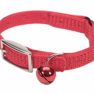 Coastal Sassy Snag-Proof Nylon Safety Cat Collar, Red 3/8 x 8 in