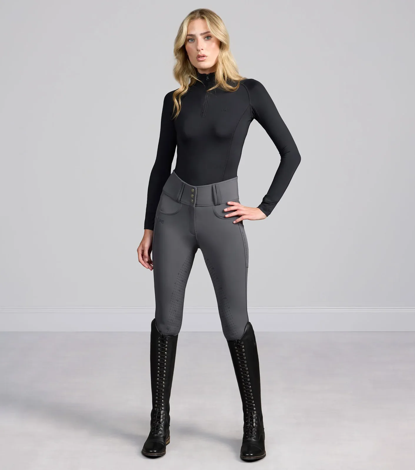 Coco II Womens Gel Full Seat Riding Breeches Anthracite