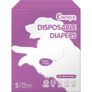 Cocoyo Disposable Female Dog Diapers W/ Leak-Proof Protection & Wellness Indicator, Medium- 75 Ct